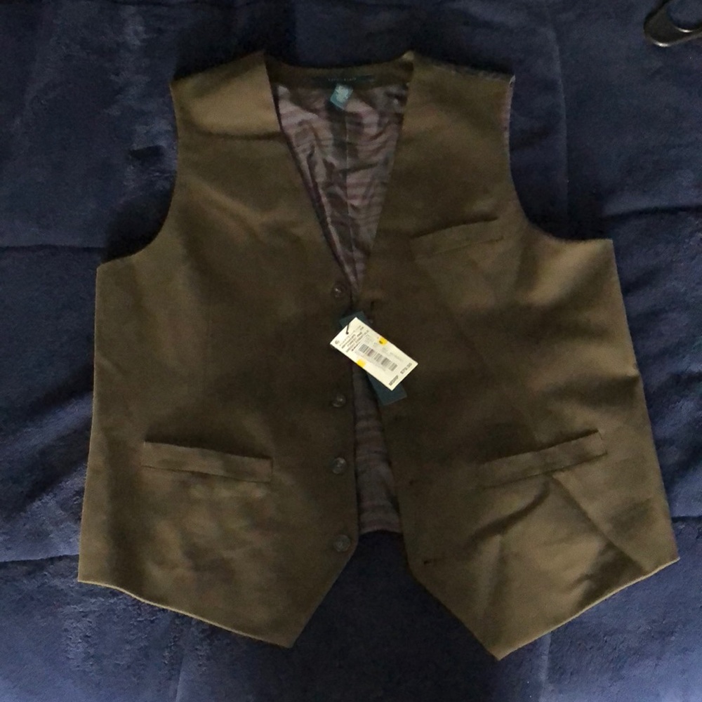 Perry Ellis Olive Vest